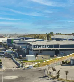wide Photo of ASCENZA plant in Setúbal, Portugal, showing the entire facilities